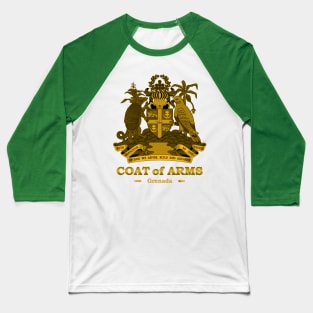 Grenada Coat of Arms Gold Baseball T-Shirt